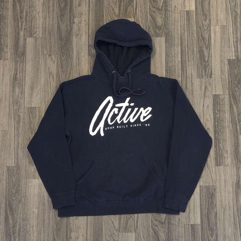 Active Sz. Medium Faded Blue Hoodie Pullover Sweater